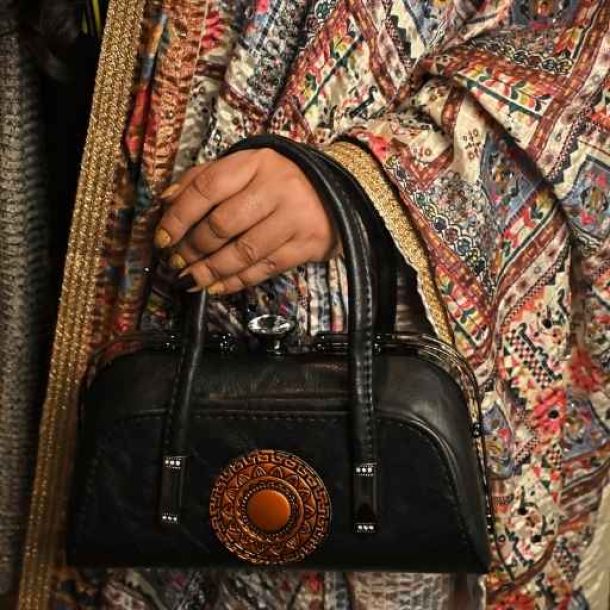 Black Textured BAG Handbag