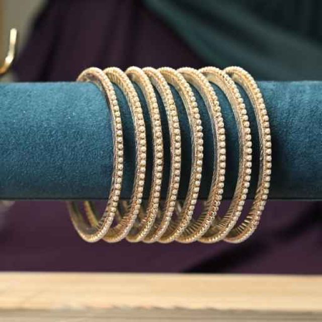 Pearl Gold Bangles Set