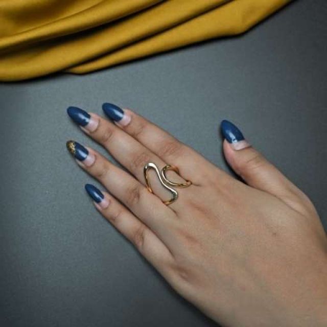 uniquely styled gold ring