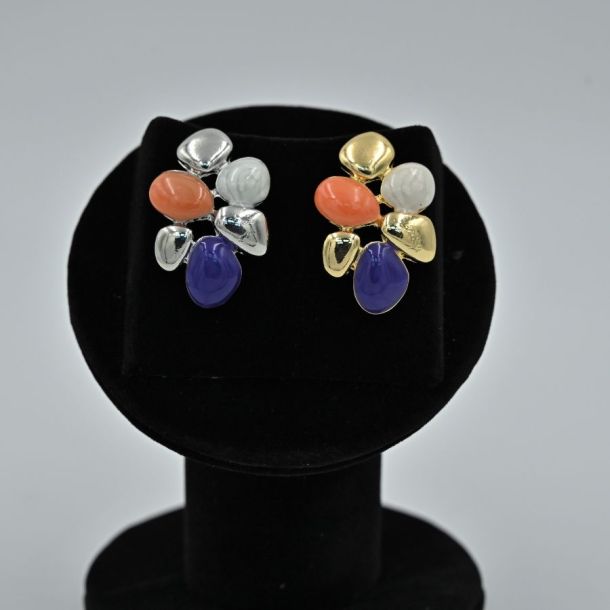 Elvia vibrant multicolored cluster stud